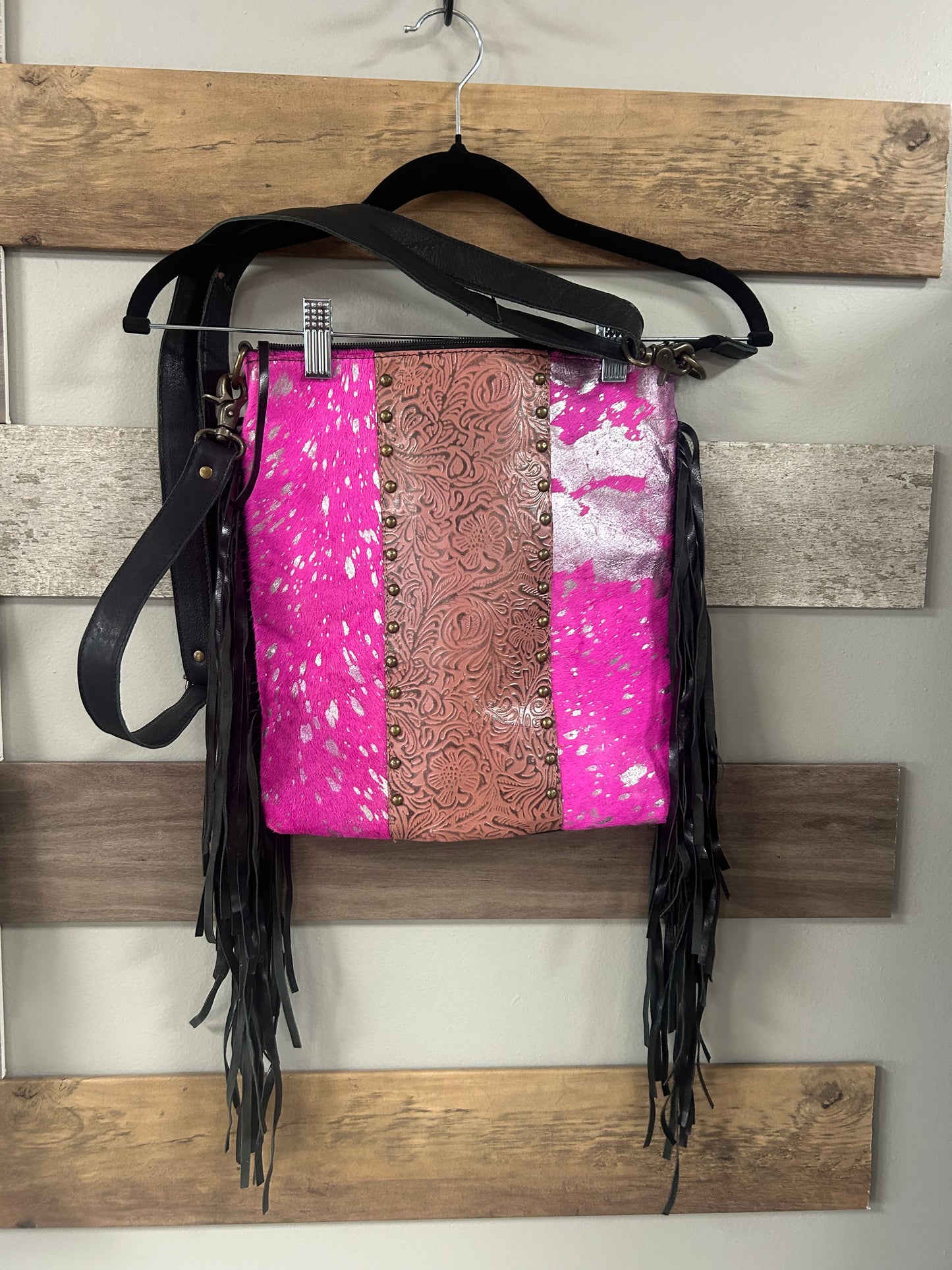 Genuine cowhide leather crossbody