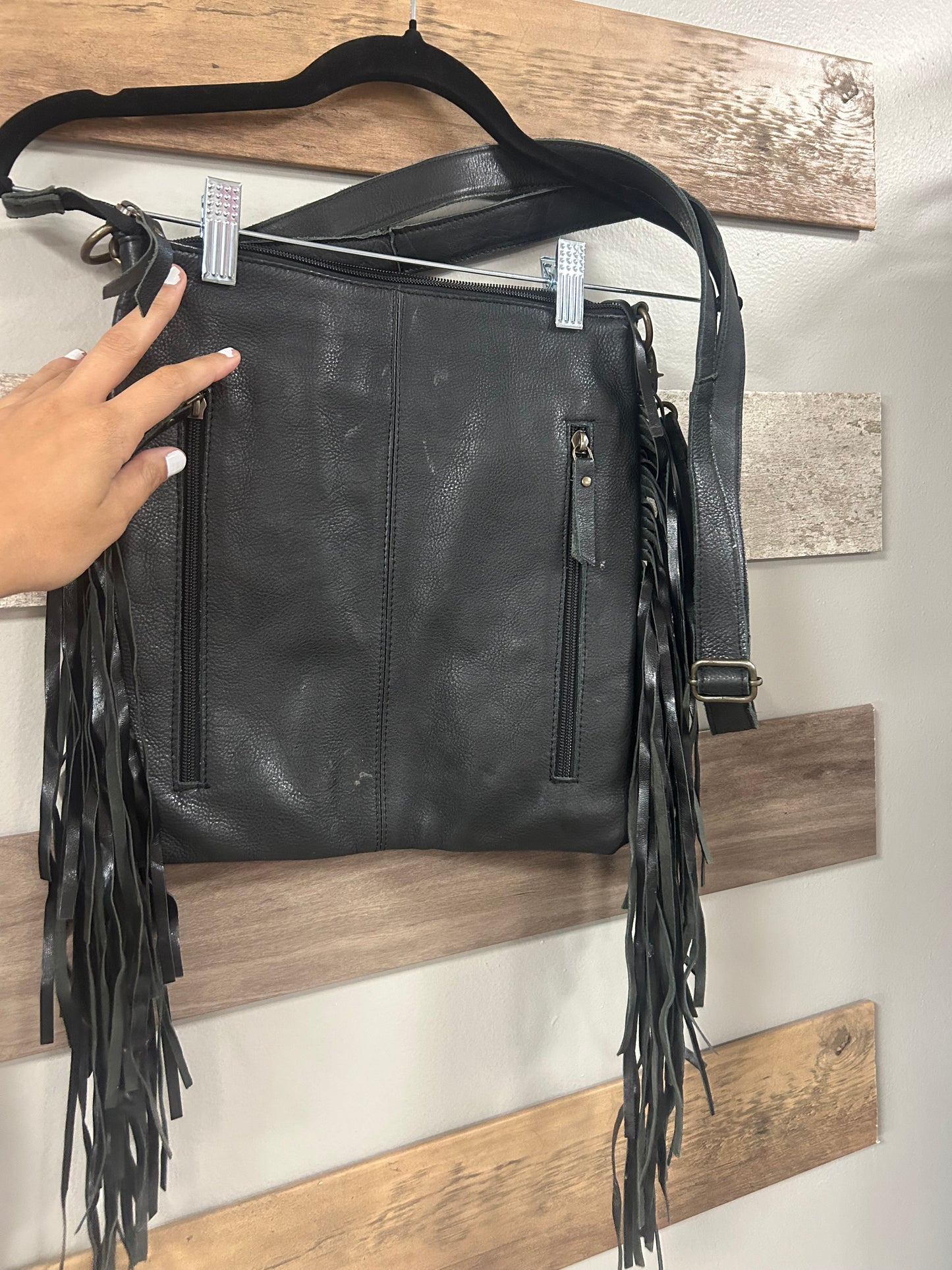 Genuine cowhide leather crossbody