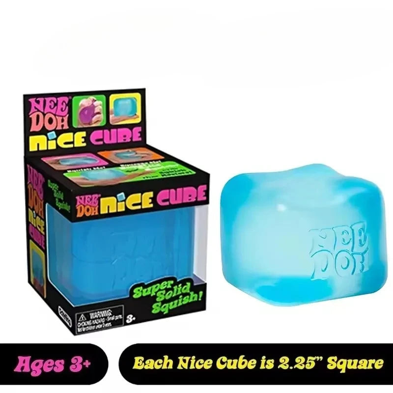 Needoh Nice Cube Sensory Nice-Sicle Stress Relief Squishy Cube Anti-Anxiety Squeeze Object For Focus ADHD Population