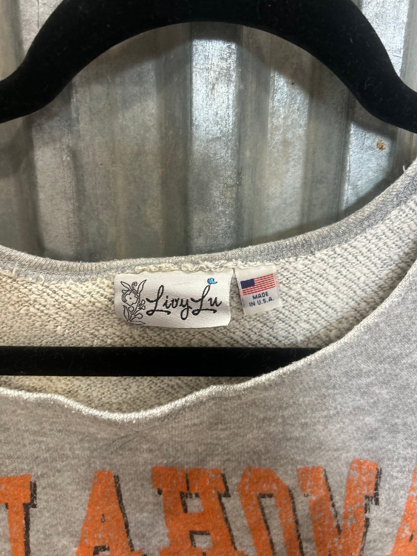 Livy Lu OSU Cropped Sweater fits a medium