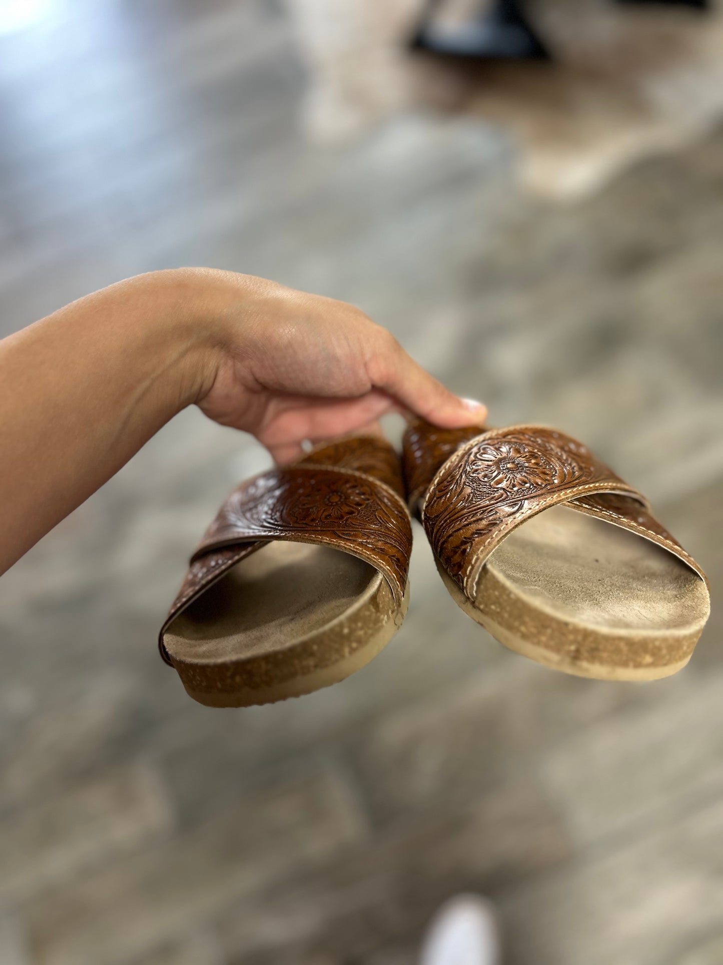 Myra sandals size 7 - genuine tooled oleather