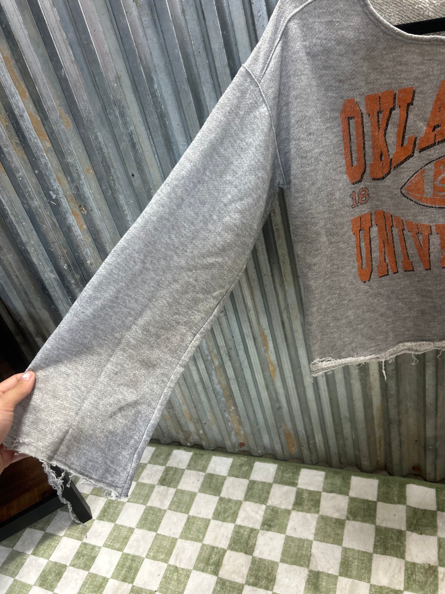 Livy Lu OSU Cropped Sweater fits a medium