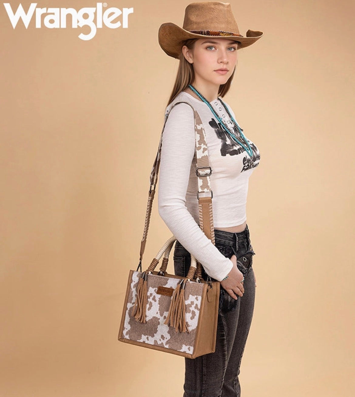 Wrangler cow print purse NWT