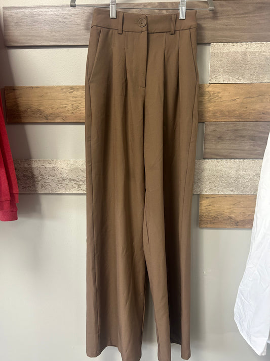 Princess Polly Slacks - chocolate brown size 4