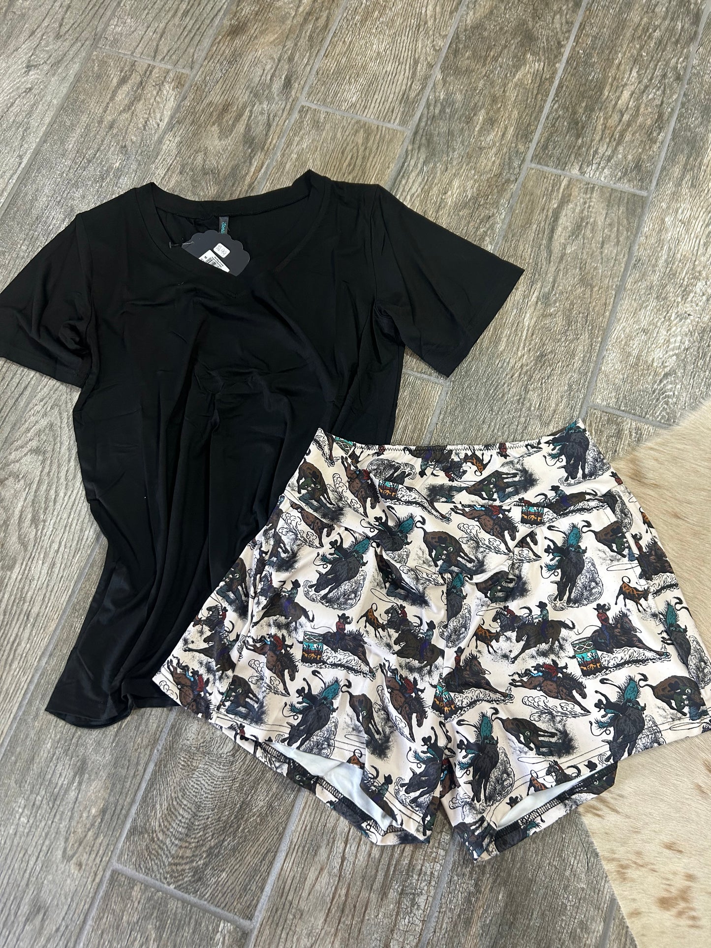Black soft style v neck Tee