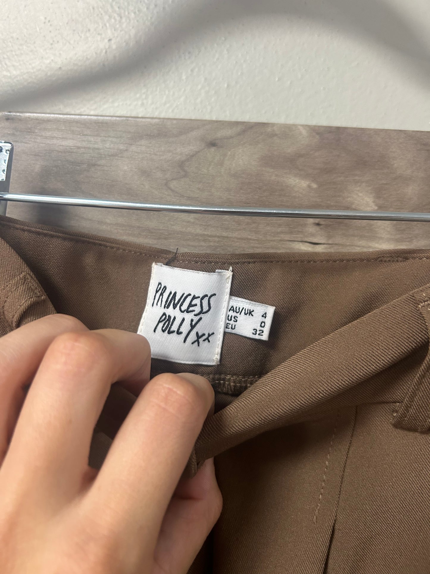 Princess Polly Slacks - chocolate brown size 4