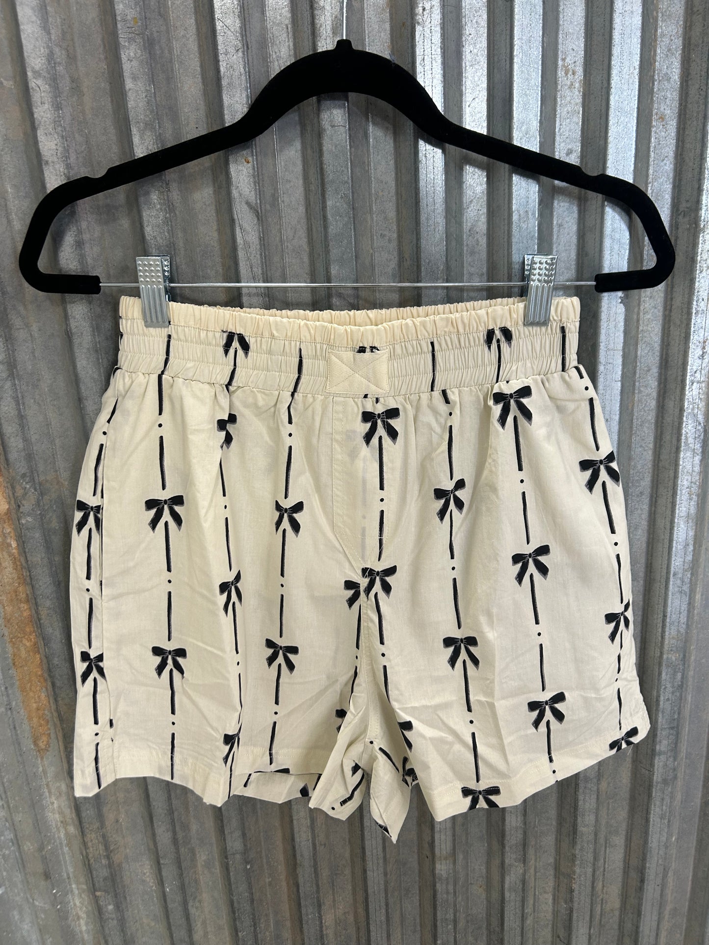 Cream Bow Boxer Shorts
