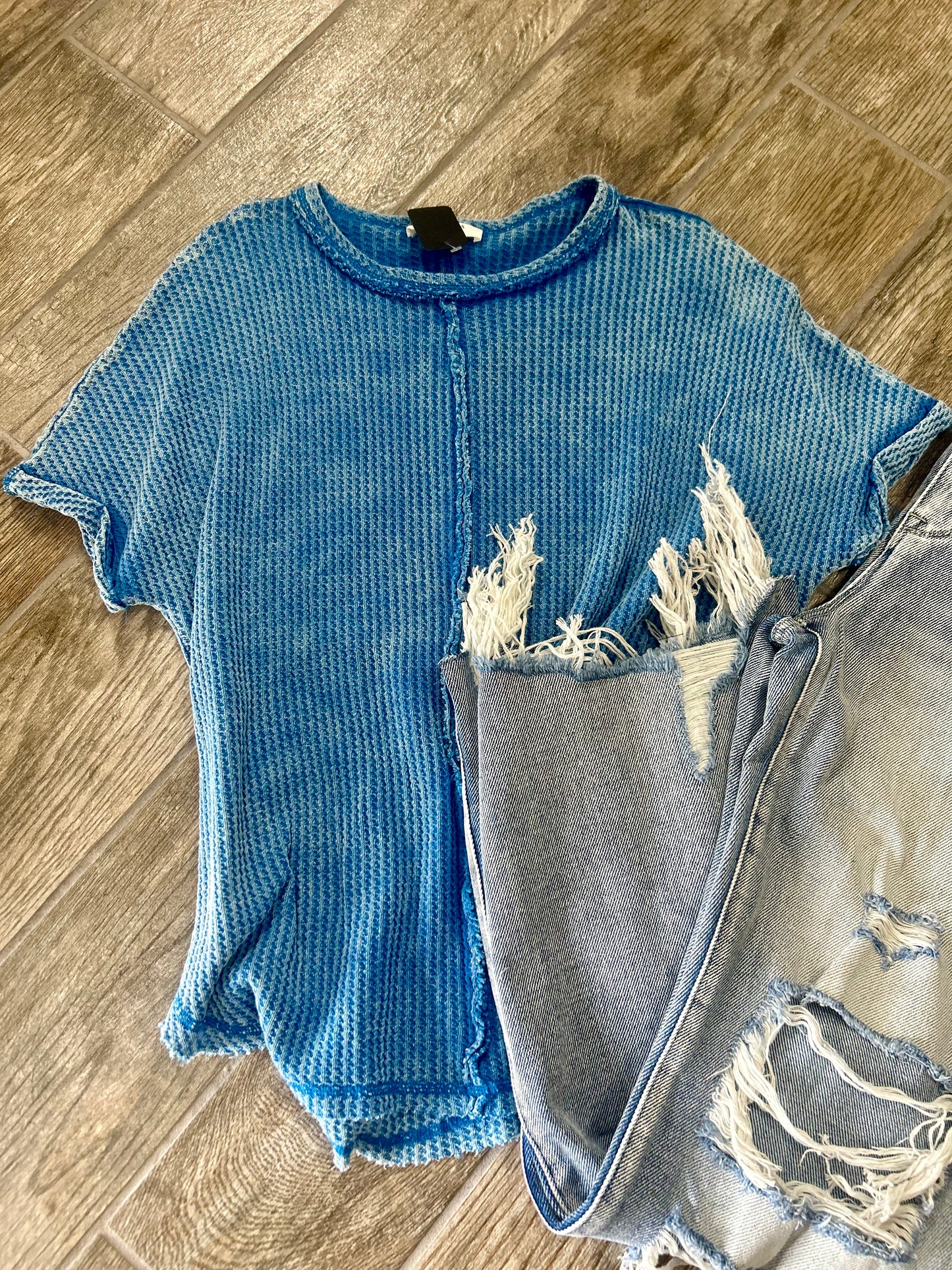 Ocean Ribbed Knit Top