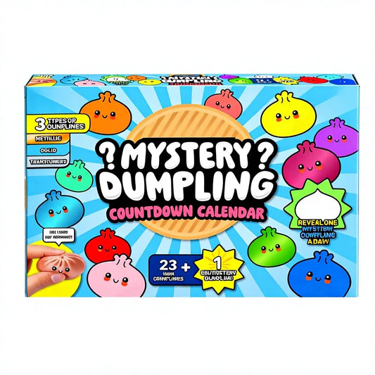 Mysterious MIni Dumpling Fidget Squishy Rubber 24-Piece Count down box