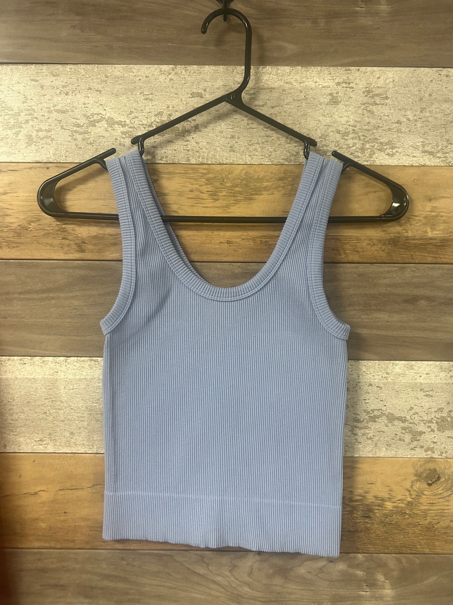 Cropped tank s/m dusty blue