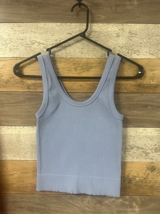 Cropped tank s/m dusty blue