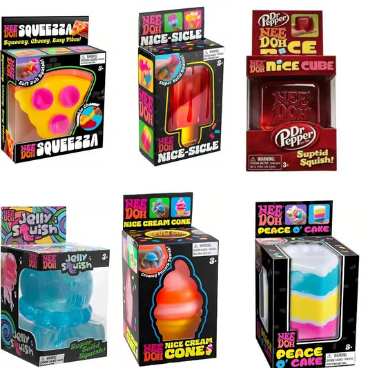 Needoh Nice Cube Sensory Nice-Sicle Stress Relief Squishy Cube Anti-Anxiety Squeeze Object For Focus ADHD Population