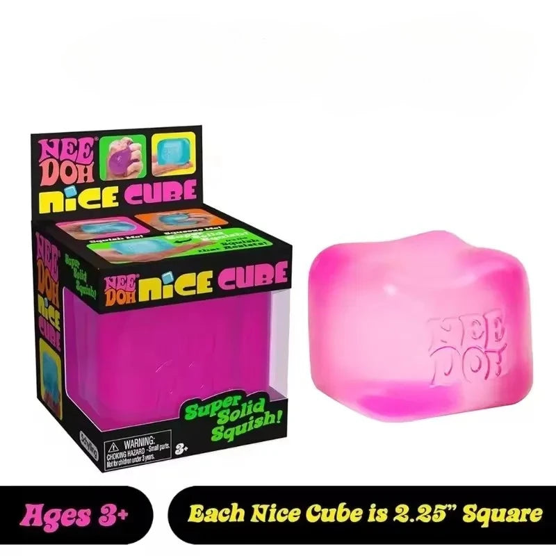 Needoh Nice Cube Sensory Nice-Sicle Stress Relief Squishy Cube Anti-Anxiety Squeeze Object For Focus ADHD Population